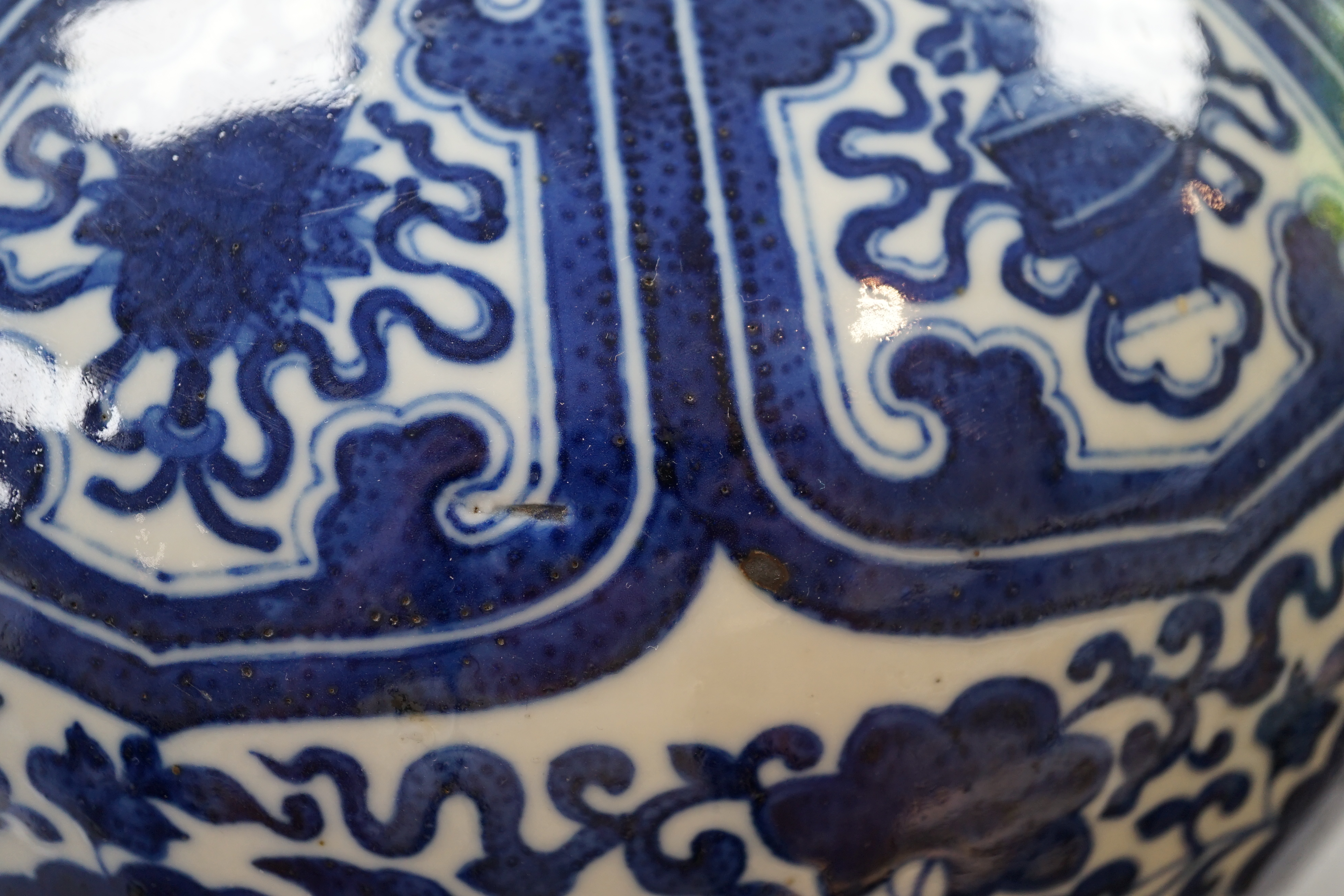 A Chinese blue and white meiping, Qianlong mark, early 20th century
